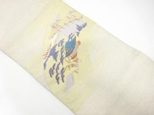 綴れ　時代風景模様織り出し　名古屋帯